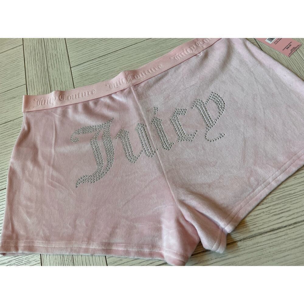 NWT Juicy Couture pink‎ velour sleep shorts. Extremely soft. Size XL - Picture 7 of 7